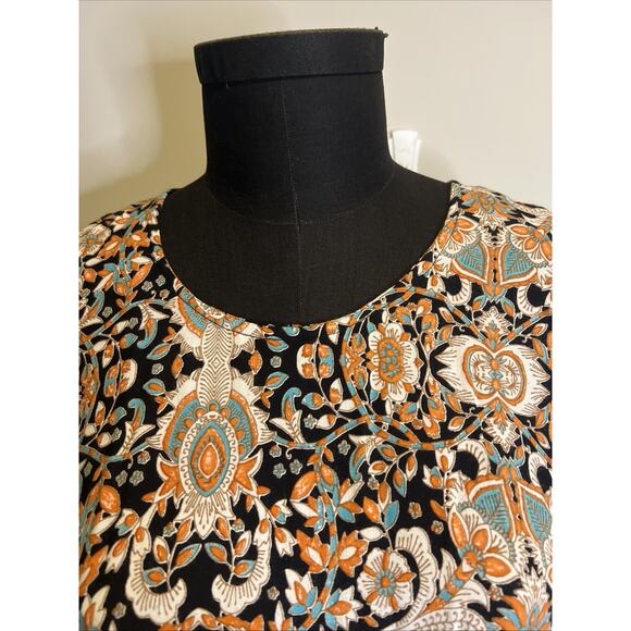 Tantrums Peach/teal Floral Dress / Top Medium - Picture 1 of 7